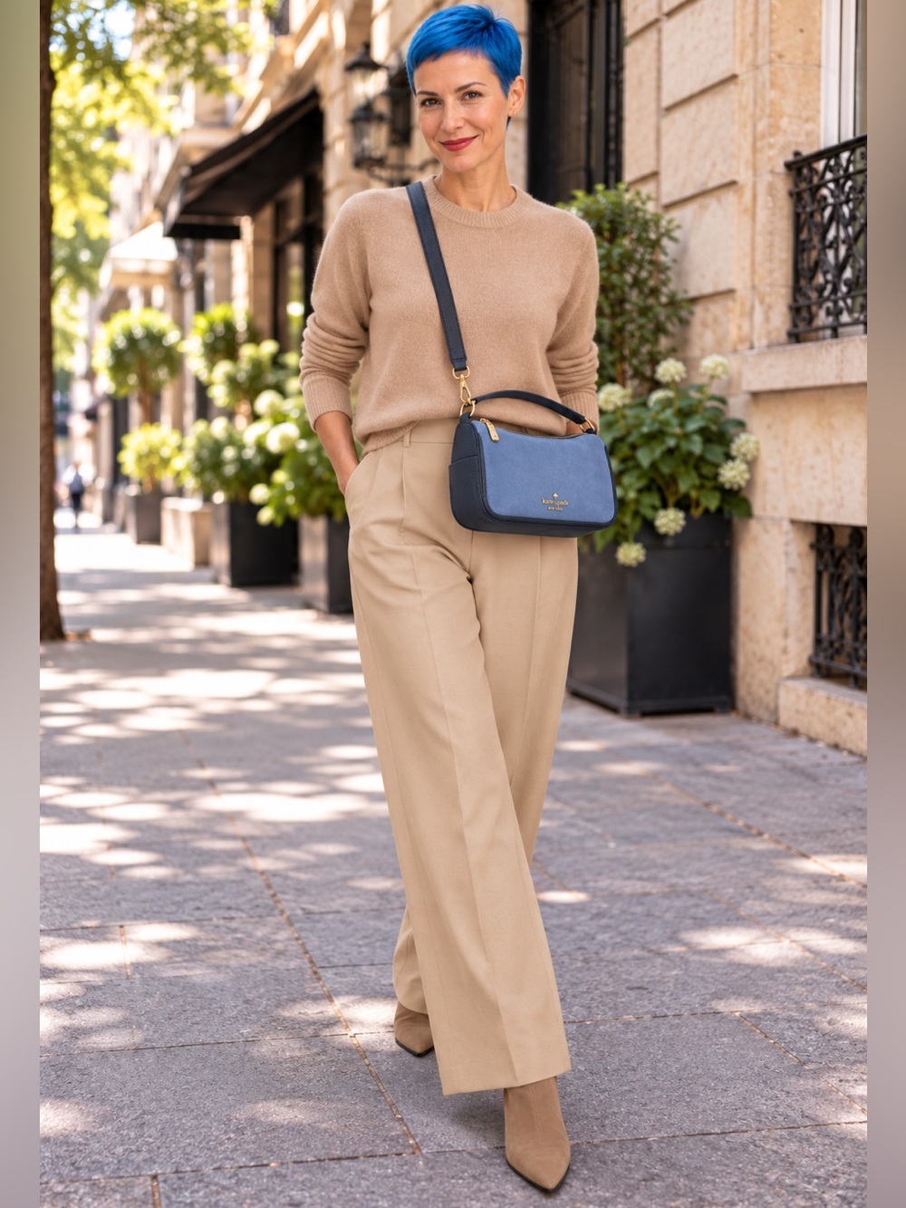 Kate Spade Smoosh Crossbody Blazer Blue Suede Leather NWT